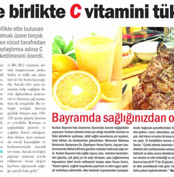 Et ile Birlikte C Vitamini Tüketin