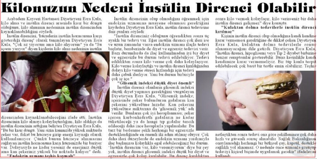 Kilonuzun Nedeni İnsülin Direnci Olabilir!