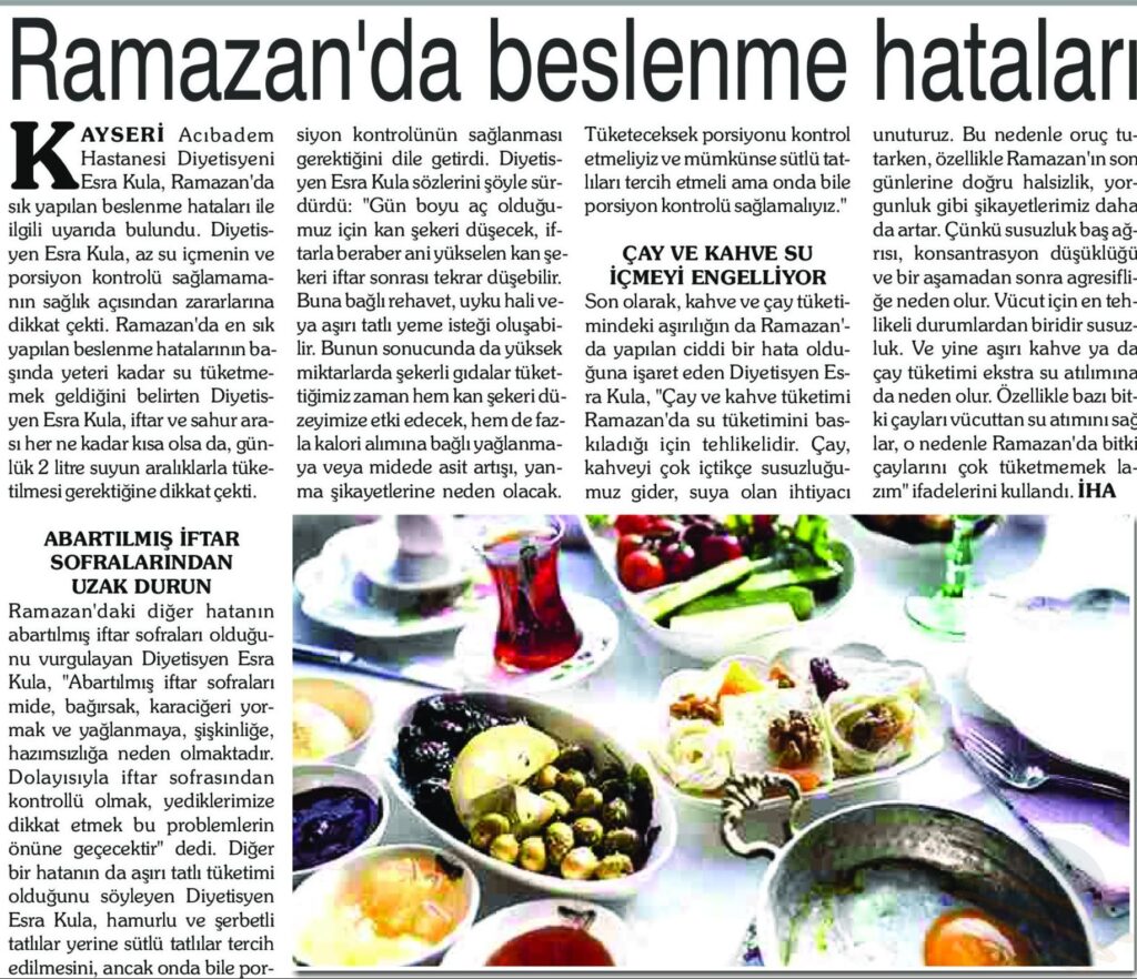 Ramazanda Beslenme Hataları