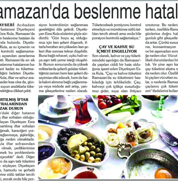 Ramazanda Beslenme Hataları