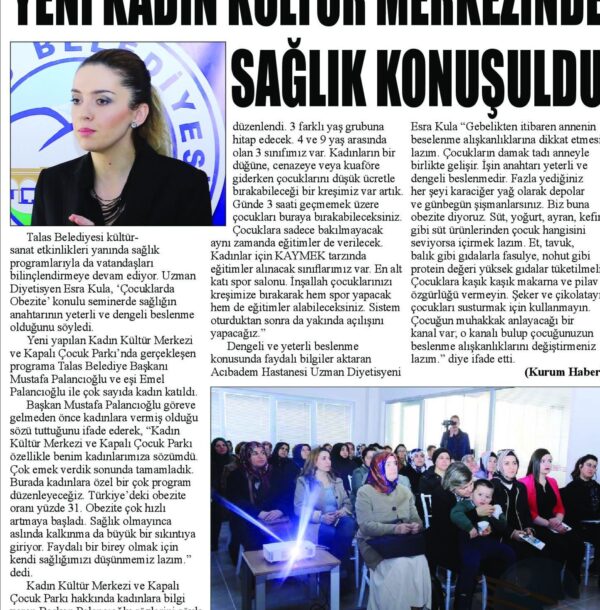 Yeni Kadın Kültür Merkezinde Sağlık Konuşuldu