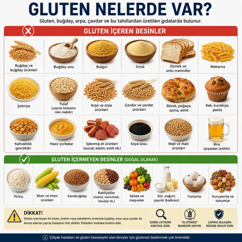 Gluten Nelerde Var? Gluten İçeren ve İçermeyen Besinler