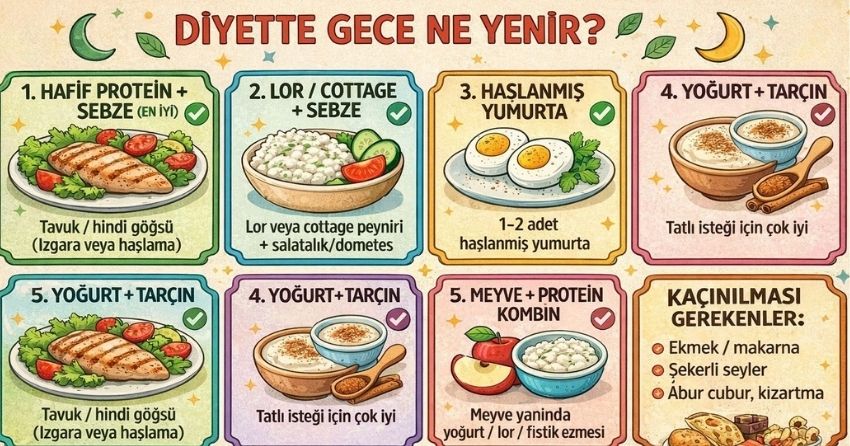 diyette gece ne yenir