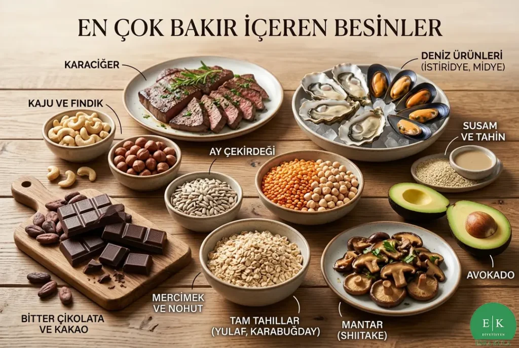 Bakır İçeren Besinler. En Yüksek Bakır Kaynakları