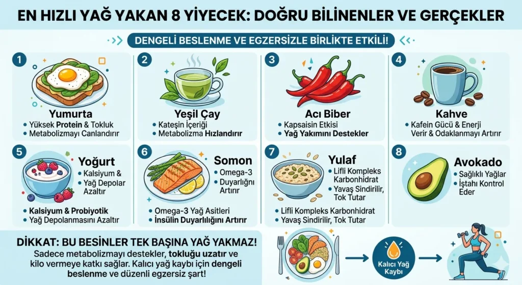 En Hızlı Yağ Yakan 8 Yiyecek