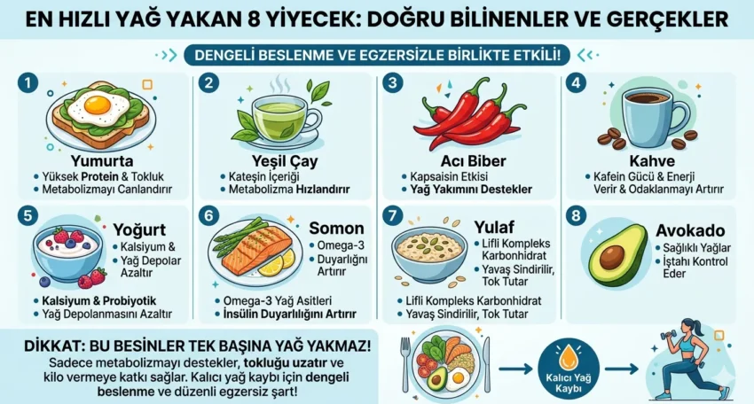 En Hızlı Yağ Yakan 8 Yiyecek