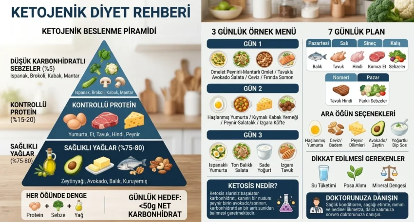 Ketojenik Diyet Listesi Günlük ve Haftalık Örnek Menü