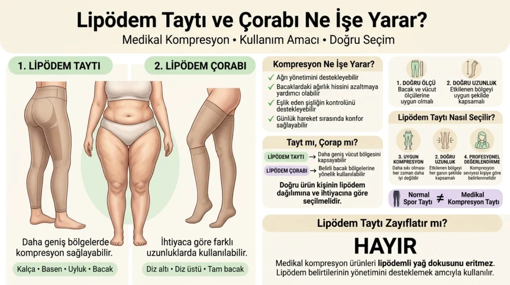 Lipödem Taytı ve Çorabı Ne İşe Yarar Nasıl Seçilir